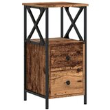 vidaXL Noćni ormarić staro drvo 34x35,5x70 cm konstruirano drvo | shoptok.hr