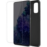 AVIZAR Popolna zašcita Samsung Galaxy S20 FE, mat crno silikonsko ohišje, kaljeno steklo proti prstnim odtisom, (20632116) Cene