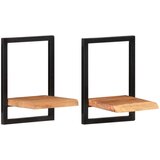 vidaXL Zidne police 2 kom 25 x 25 x 35 cm masivni bagrem i čelik | shoptok.hr