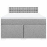  Krevet box spring s madracem svjetlosivi 140x200 cm od tkanine | shoptok.hr