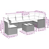  7-dijelni set vrtnih sofa od poliratana s jastucima smeđi | shoptok.hr