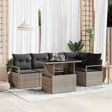  Sjedeća garnitura za vrt 6 kom. Siva Poli ratan 232 x 122 x 85 cm | shoptok.hr