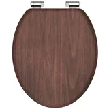 Deska za WC školjko s počasnim zapiranjem DARK WOOD mediapan