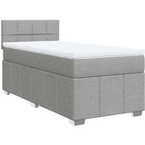 Box spring krevet s madracem svjetlosivi 90x190 cm od tkanine | shoptok.hr
