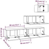  4-dijelni set TV ormarića crni od konstruiranog drva | shoptok.hr