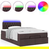 vidaXL Otomanski posteljni okvir z vzmetnico rjav 120x190 cm blago, (21607331) | Shoptok.si