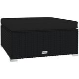  Vrtni tabure s jastukom crni 70 x 70 x 30 cm od poliratana | shoptok.hr