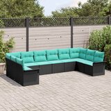  Sjedeća garnitura za vrt 10 kom. Crna poliratan 344 x 187,5 x 85 cm | shoptok.hr