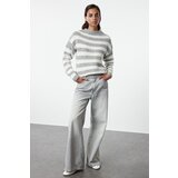 Trendyol Gray Color Blocked Crew Neck Knitwear Sweater | Shoptok.si