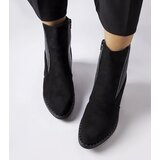 Gemre Black eco-suede ankle boots on a low block heel Sovereign | Shoptok.si