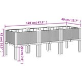  Vrtna sadilica s nogama svjetlosiva 120 x 40 x 42 cm PP | shoptok.hr