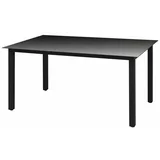  Vrtni stol crni 150 x 90 x 74 cm aluminijum i staklo