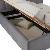 Premium Living Oblazinjena Postelja Bogner, Siva, 160x200 | Shoptok.si