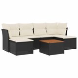 Maison Chic Seti vrtnega pohištva - Vrtna garnitura - Vrtni pohištvo set 7-delna z blazinami črn poli ratan, (21802101) | Shoptok.si