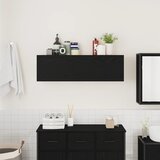  Kupaonski zidni ormarić crni 100x25x30 cm izrađeno drvo | shoptok.hr