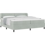 vidaXL Box Spring Krevet s Madracem Svjetlosiva 200x200 cm Baršun | shoptok.hr