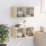  Zidni ormarići staklena vrata 2 kom boja hrasta 68,5x37x35 cm | shoptok.hr