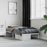  Metalni okvir krevet bez madraca s uzglavljem bijeli 75x190 cm | shoptok.hr