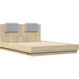  The Living Store Posteljni okvir z vzglavjem sonoma hrast 120x200 cm inž. les - Posteljni Okvir, (21450436) | Shoptok.si
