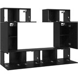  Set TV komoda 6 kom. Crni hrast Konstruirano drvo Crna 80 x 30 x 30 cm | Shoptok.si