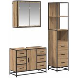  Set namještaja za kupaonicu 3 kom. Umjetnički hrast Smeđa 80 x 33 x 60 cm | shoptok.hr