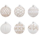  Set božićnih kuglica XL 18 kom. Bijela i ružičasta zlatna 8 cm | shoptok.hr