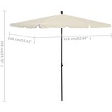  Vrtni suncobran sa šipkom 210 x 140 cm boja pijeska | shoptok.hr