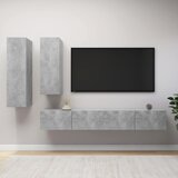 The Living Store Komplet TV omaric 4-delni betonsko siva inženirski les - Komplet TV Omaric, (21434393) Cene