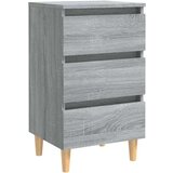  Noćni ormarići s drvenim nogama 2 kom sivi hrast 40x35x69 cm | shoptok.hr
