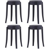 vidaXL Stolčki 4 kosi črna plastika | Shoptok.si