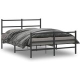 vidaXL Metalni okvir kreveta s uzglavljem i podnožjem crni 135x190 cm Cijene