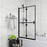  Zložljiva tuš kabina ESG 100x140 cm črna, (21027732) | Shoptok.si