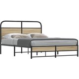 Maison Chic Posteljni okvir - Dvoposteljna postelja - Zakonska postelja brez vzmetnice 120x190 cm dim. hrast inž. les-J10385, (21771791) | Shoptok.si