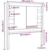  Uzglavlje smeđa boja meda 106 x 4 x 100 cm od masivne borovine | shoptok.hr