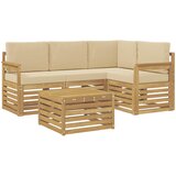  Set vanjskih sofa 5 pcs Bijela i bež 59 x 59 x 37 cm Poliester | Eponuda.ba