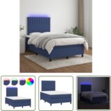 The Living Store Box spring postelja z vzmetnico LED modra 120x200 cm blago - Box Spring Postelja, (21737206) | Shoptok.si