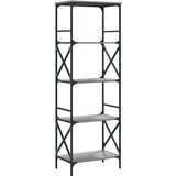 vidaXL Knjižna omara 5-nadstropna siva sonoma 59x35x171 cm inž. les | Shoptok.si