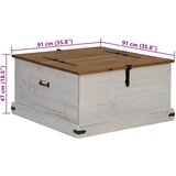 vidaXL Skrinja za shranjevanje HALDEN bela 91x91x47cm Masivni les, bor | Shoptok.si