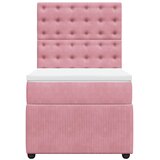Box spring krevet s madracem ružičasti 90x200 cm baršunasti | shoptok.hr