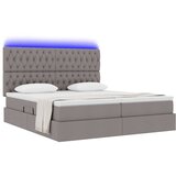  LED krevet za pohranu s madracem Sivosmeđa 200 x 200 cm Tkanina | shoptok.hr