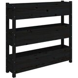 vidaXL visoka greda črna 112x25x104,5 cm trdna borovina | Shoptok.si