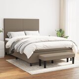 vidaXL Box spring postelja z vzmetnico taupe 140x190 cm blago | Shoptok.si