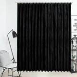 vidaXL Zatemnitvena zavesa z obešali žametna črna 290x245 cm Cene