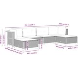  6-dijelni set vrtnih sofa s jastucima crni od poliratana Crna 63.5 x 56 x 32 cm | shoptok.hr