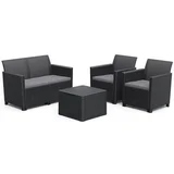 baštenska garnitura claire 2 seater sa box stolom, grafit cu 253084