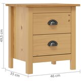  Noćni ormarići Hill 2 kom 46 x 35 x 49,5 cm od masivne borovine | shoptok.hr