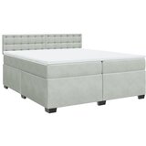  Krevet s oprugama i madracem svjetlosivi 200x200 cm baršunasti | shoptok.hr