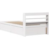  Okvir za krevet s uzglavljem bijeli 90x200 cm masivna borovina | shoptok.hr
