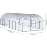 Vanjski kokošinjac 3 x 8 x 2 m od pocinčanog čelika | shoptok.hr