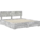  Konstrukcija postelje z vzglavjem Betonsko siva 200 x 200 cm, (5000102737) | Shoptok.si